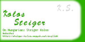 kolos steiger business card